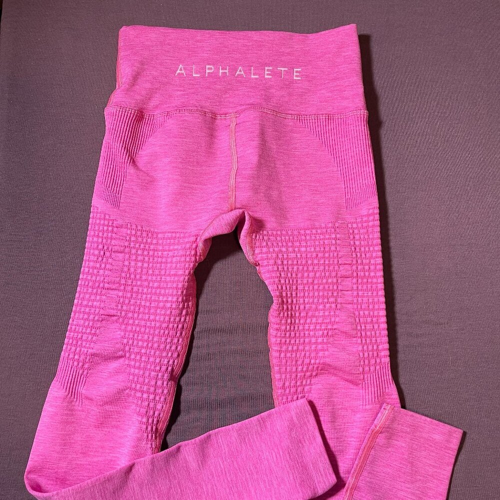 Alphalete compression leggings in hot pink - size small